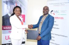 Ms. Winnie Rachael-Communication & Marketing Manager (Unicaf Kenya) & MSK CEO Mr. Edward Oswe during the signing of the MOU.